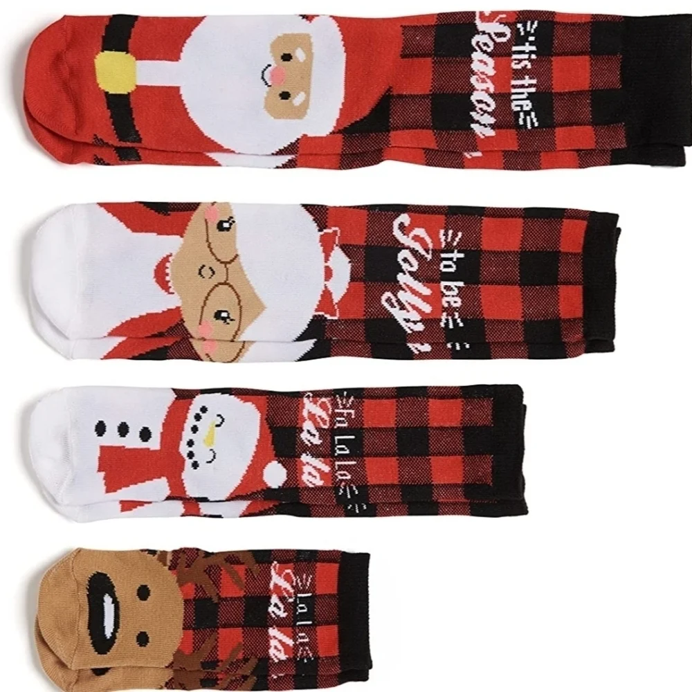 Jacques Moret Unisex  Family Matching Holiday 4 Pack Crew Casual Socks
